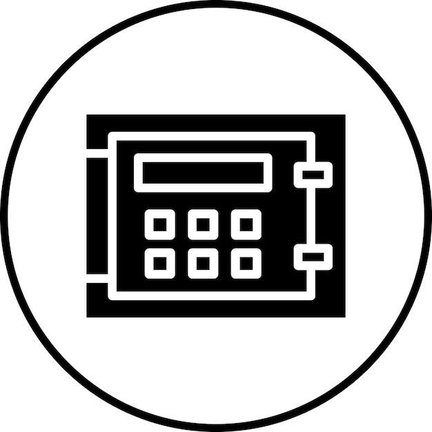 Ilustración del icono vectorial de la caja fuerte del conjunto de iconos de protección y seguridad