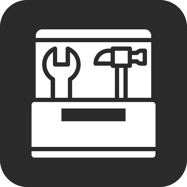 Ilustración del icono vectorial de la caja de herramientas del conjunto de iconos de herramientas de construcción