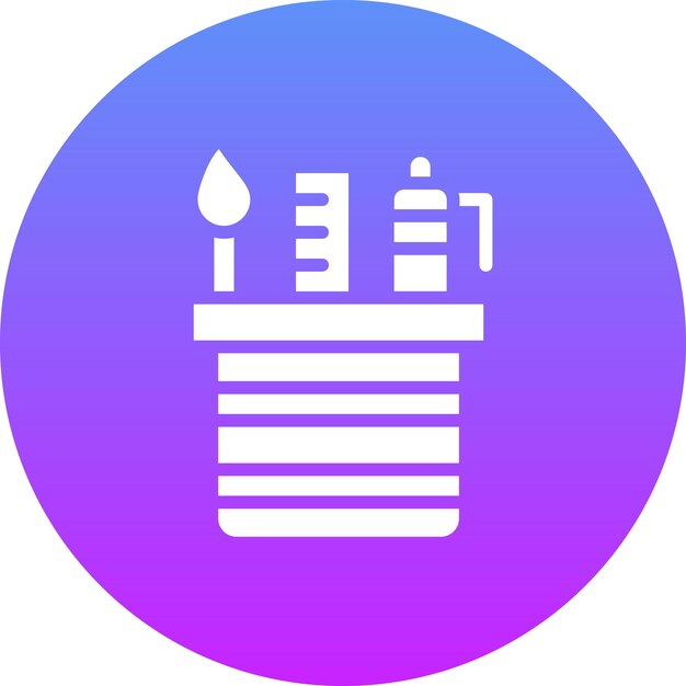 Ilustración del icono vectorial de la caja de lápiz del conjunto de iconos de papelería de Office