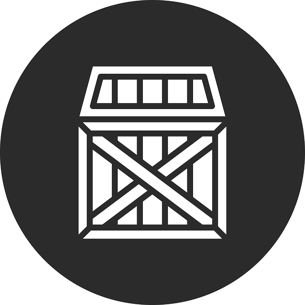 Ilustración del icono vectorial de caja de madera del conjunto de iconos de entrega y logística