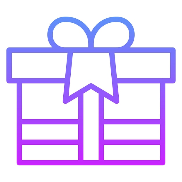 Ilustración del icono vectorial de la caja de regalos del conjunto de iconos de cumpleaños