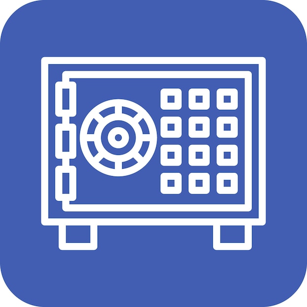 Ilustración del icono vectorial de la caja de seguridad del conjunto de iconos de banca y finanzas