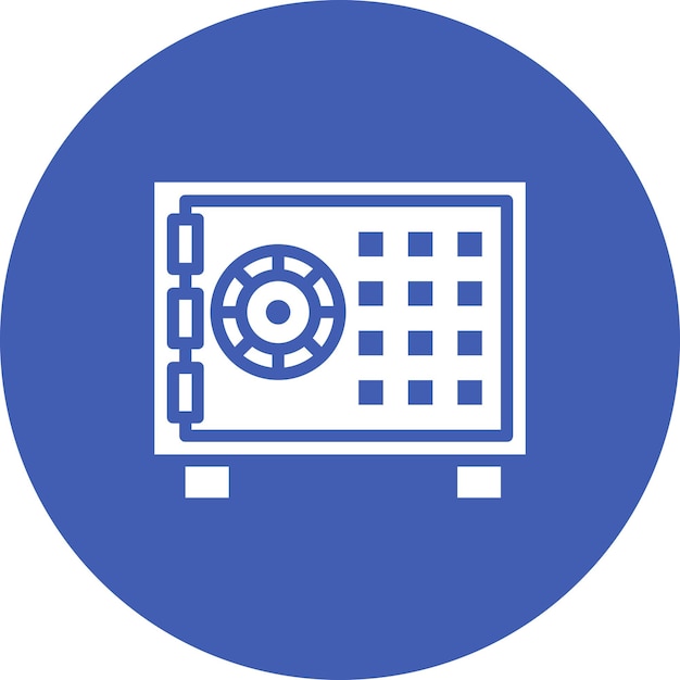 Ilustración del icono vectorial de la caja de seguridad del conjunto de iconos de banca y finanzas