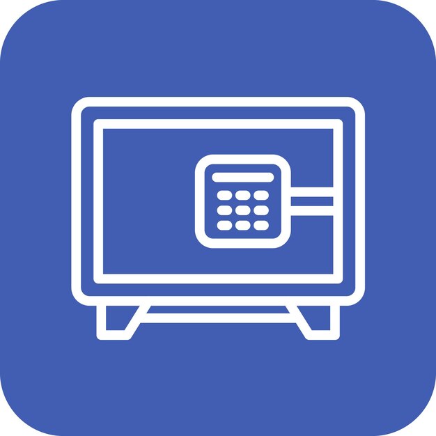 Ilustración del icono vectorial de la caja de seguridad del conjunto de iconos de dispositivos electrónicos