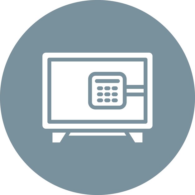 Ilustración del icono vectorial de la caja de seguridad del conjunto de iconos de dispositivos electrónicos