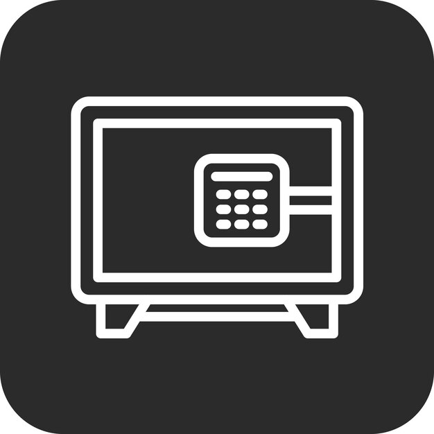 Ilustración del icono vectorial de la caja de seguridad del conjunto de iconos de dispositivos electrónicos