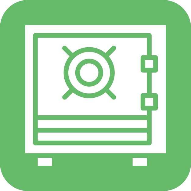 Ilustración del icono vectorial de la caja de seguridad del conjunto de iconos de negocios