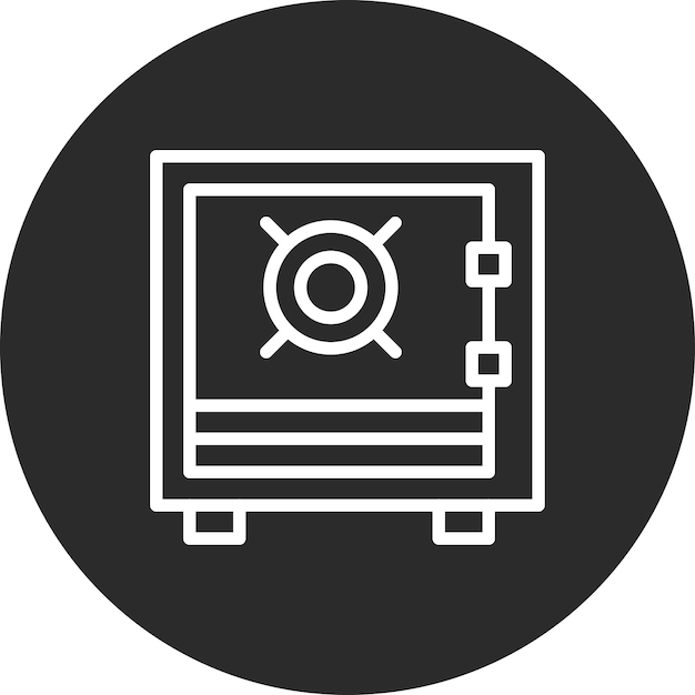 Ilustración del icono vectorial de la caja de seguridad del conjunto de iconos de negocios