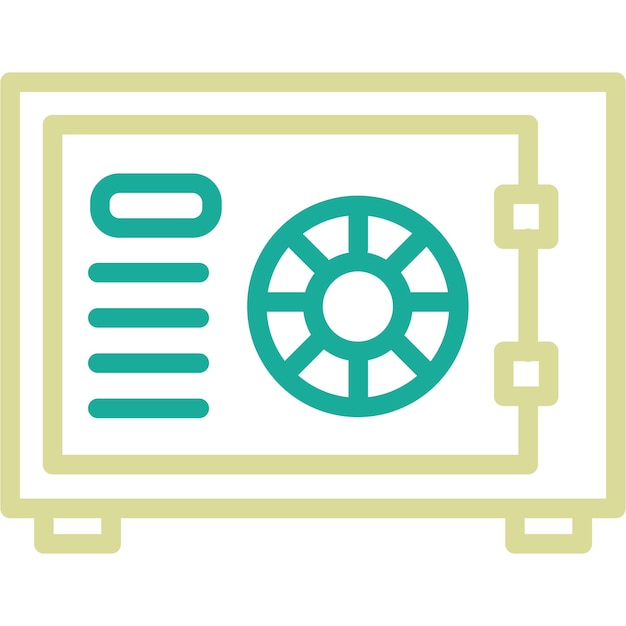 Ilustración del icono vectorial de la caja de seguridad del conjunto de iconos de la vida familiar