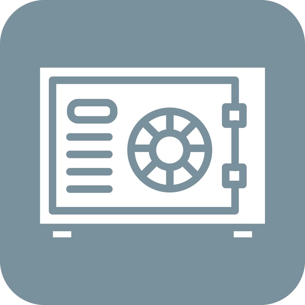 Ilustración del icono vectorial de la caja de seguridad del conjunto de iconos de la vida familiar