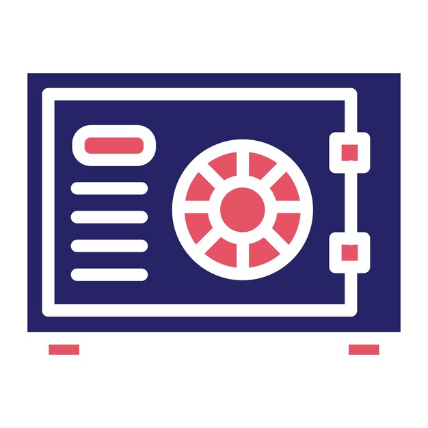 Ilustración del icono vectorial de la caja de seguridad del conjunto de iconos de la vida familiar