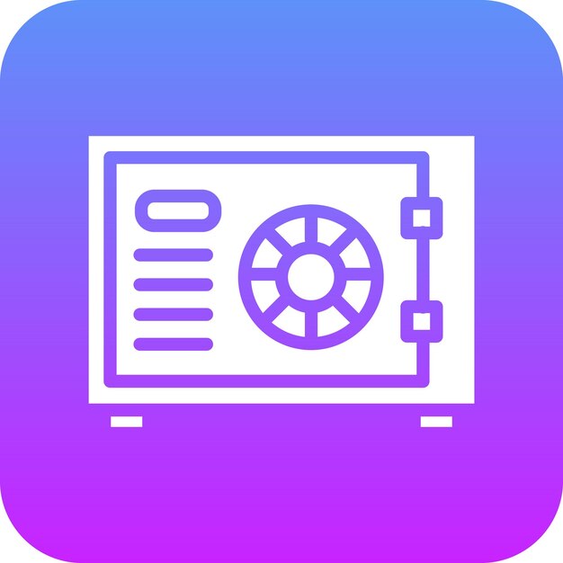 Ilustración del icono vectorial de la caja de seguridad del conjunto de iconos de la vida familiar
