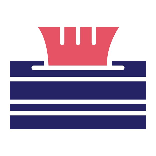 Ilustración del icono vectorial de la caja de tejidos del conjunto de iconos de la rutina de higiene