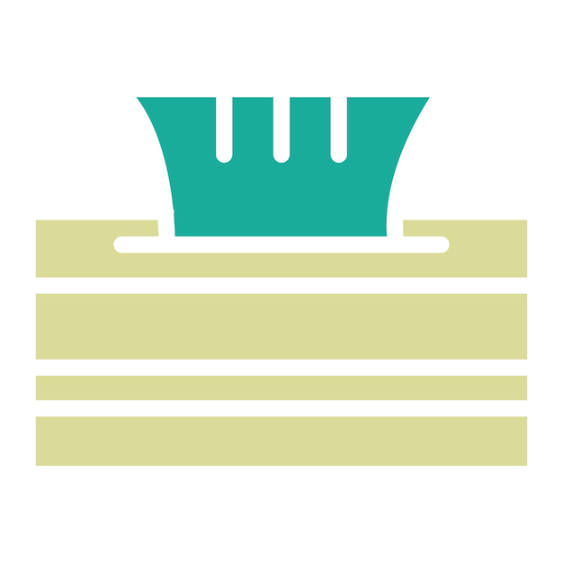Ilustración del icono vectorial de la caja de tejidos del conjunto de iconos de la rutina de higiene