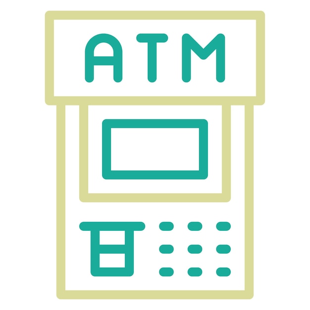 Ilustración del icono vectorial del cajero automático del conjunto de iconos del centro comercial
