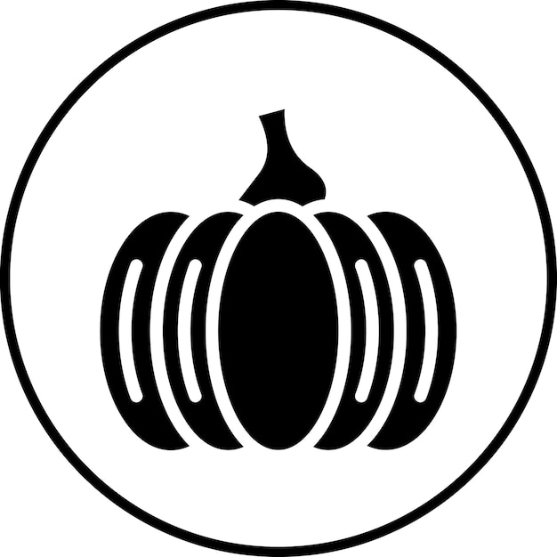 Ilustración del icono vectorial de calabaza del conjunto de iconos de otoño