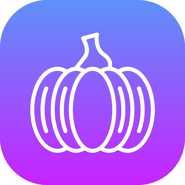 Ilustración del icono vectorial de calabaza del conjunto de iconos de otoño