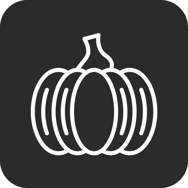 Ilustración del icono vectorial de calabaza del conjunto de iconos de otoño