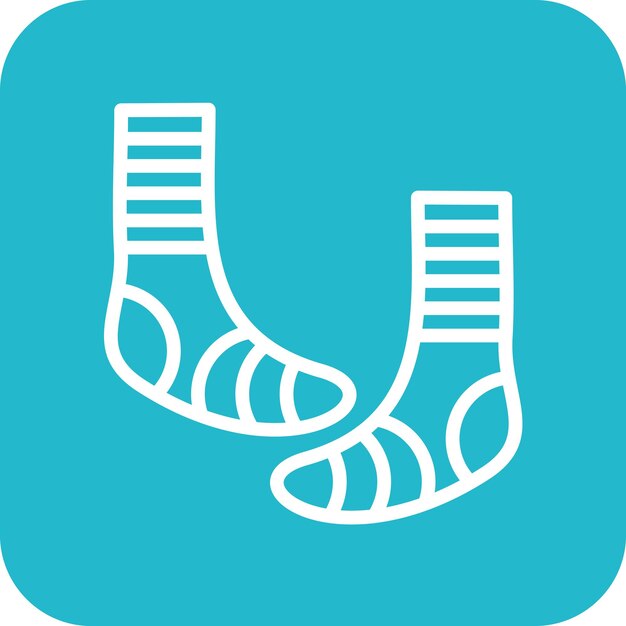 Ilustración del icono vectorial de los calcetines del conjunto de iconos de invierno