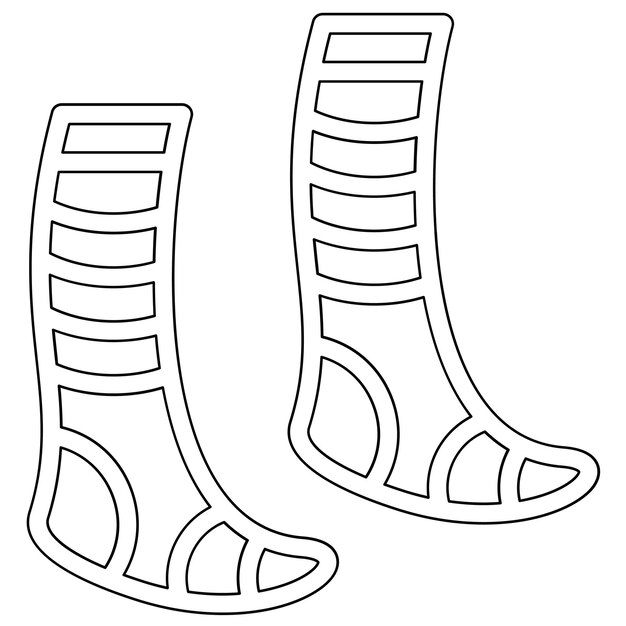 Ilustración del icono vectorial de los calcetines del conjunto de iconos de otoño