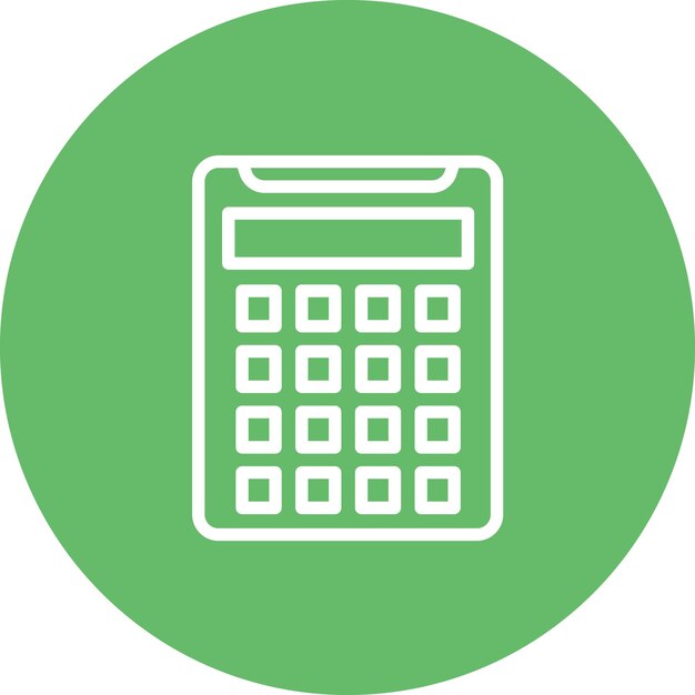 Ilustración del icono vectorial de la calculadora del conjunto de iconos de aprendizaje