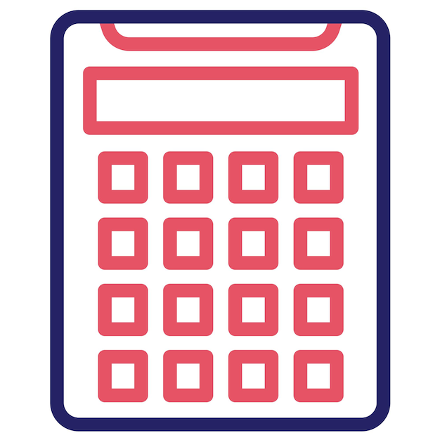 Ilustración del icono vectorial de la calculadora del conjunto de iconos de aprendizaje