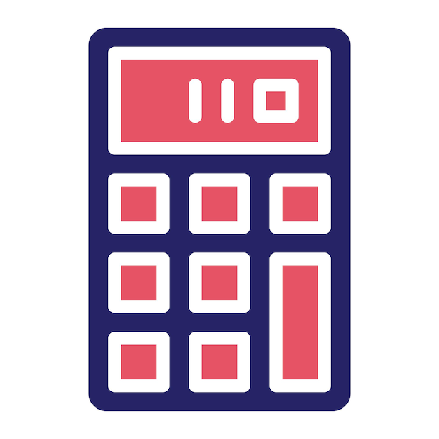 Ilustración del icono vectorial de la calculadora del conjunto de iconos de la biblioteca