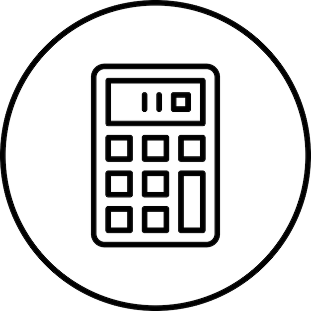 Ilustración del icono vectorial de la calculadora del conjunto de iconos de la biblioteca