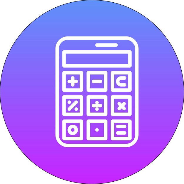 Ilustración del icono vectorial de la calculadora del conjunto de iconos de contabilidad
