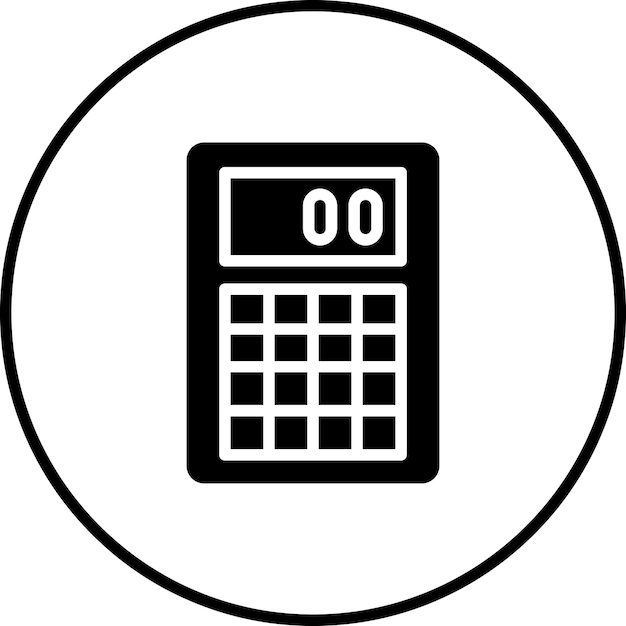 Ilustración del icono vectorial de la calculadora del conjunto de iconos de educación