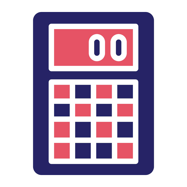 Ilustración del icono vectorial de la calculadora del conjunto de iconos de educación