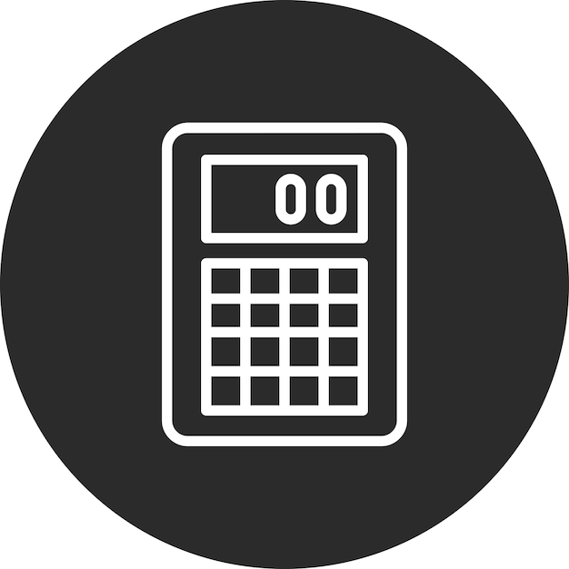 Ilustración del icono vectorial de la calculadora del conjunto de iconos de educación