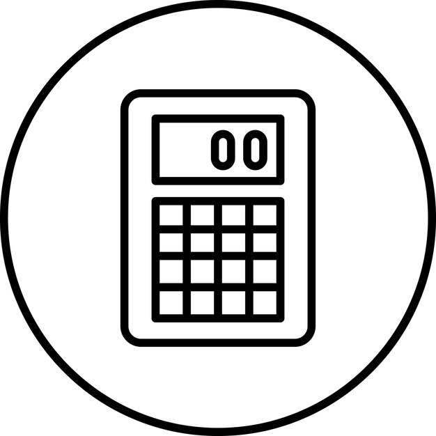 Ilustración del icono vectorial de la calculadora del conjunto de iconos de educación