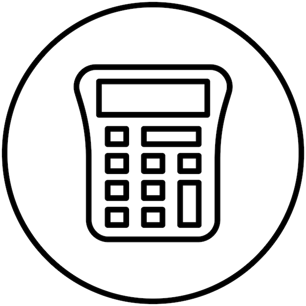 Ilustración del icono vectorial de la calculadora del conjunto de iconos de negocios y oficinas
