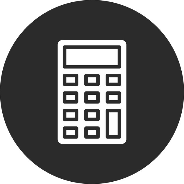 Ilustración del icono vectorial de la calculadora del conjunto de iconos de papelería de Office