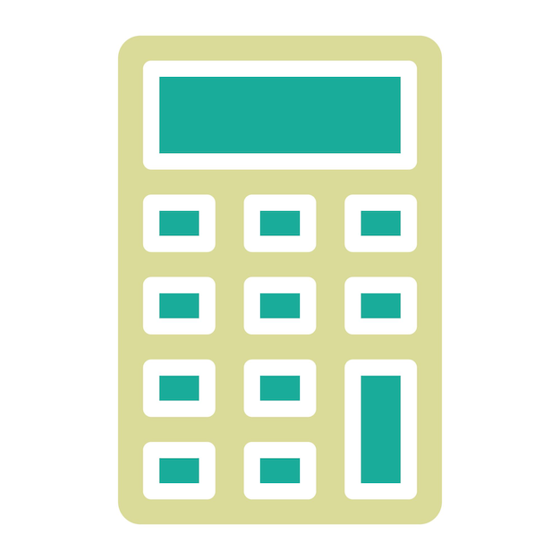 Ilustración del icono vectorial de la calculadora del conjunto de iconos de papelería de Office