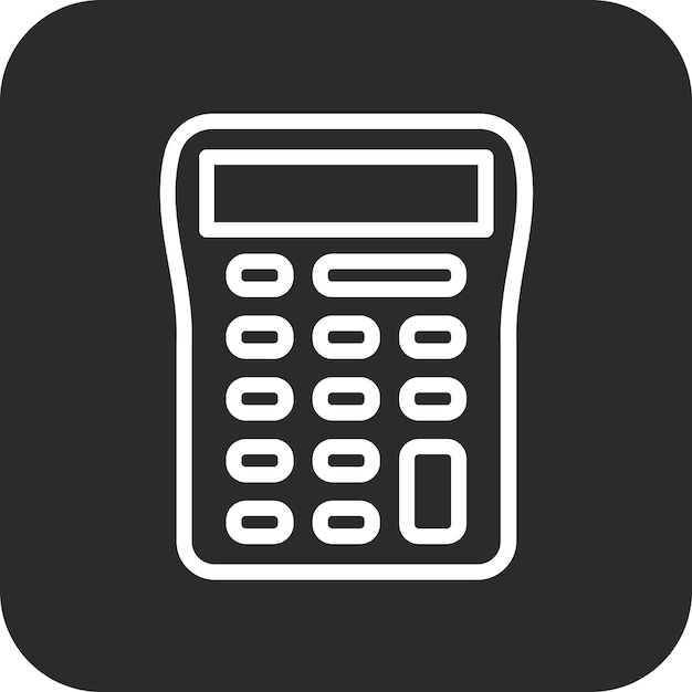 Ilustración del icono vectorial de la calculadora del conjunto de iconos de De vuelta a la escuela