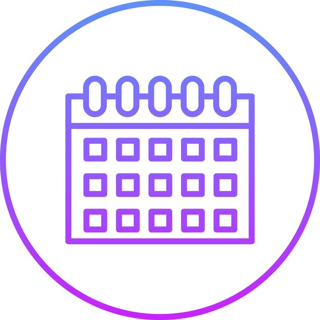 Ilustración del icono vectorial del calendario del conjunto de iconos de banca y finanzas