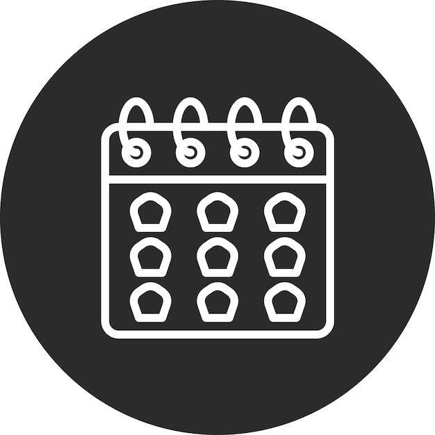 Ilustración del icono vectorial del calendario del conjunto de iconos de comunicaciones
