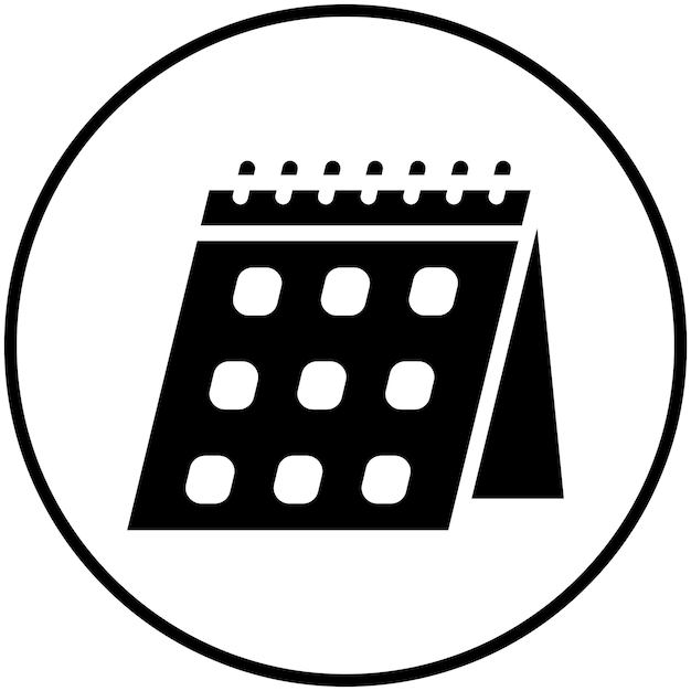 Ilustración del icono vectorial del calendario del conjunto de iconos de hora y fecha