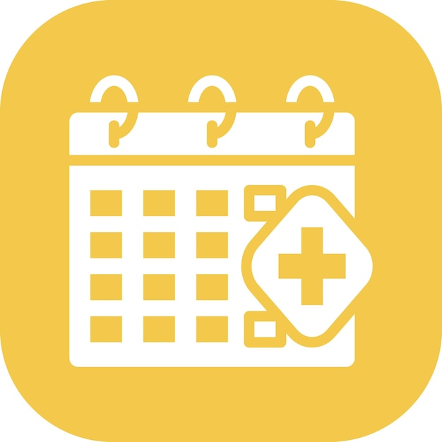 Ilustración del icono vectorial del calendario del conjunto de iconos de medicina