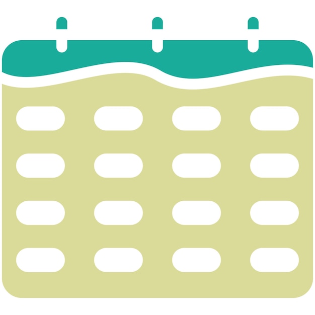 Ilustración del icono vectorial del calendario del conjunto de iconos de negocios y oficina