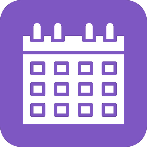 Ilustración del icono vectorial del calendario del conjunto de iconos de papelería de Office