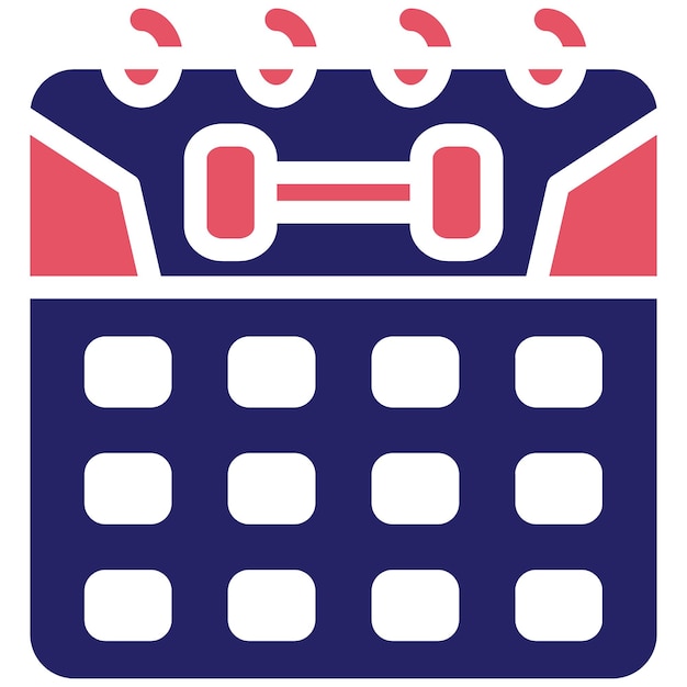 Ilustración del icono vectorial del calendario del gimnasio