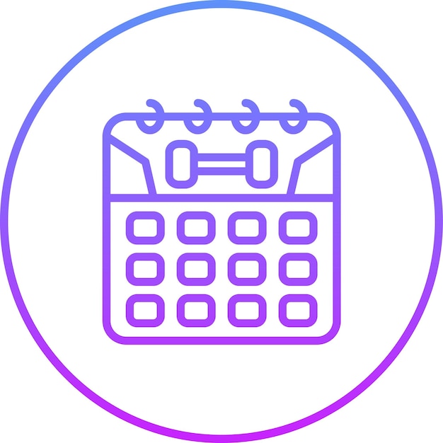 Ilustración del icono vectorial del calendario del gimnasio