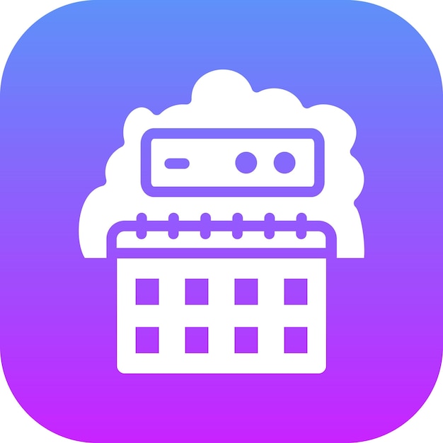 Ilustración del icono vectorial del calendario en la nube del conjunto de iconos de Cloud Computing