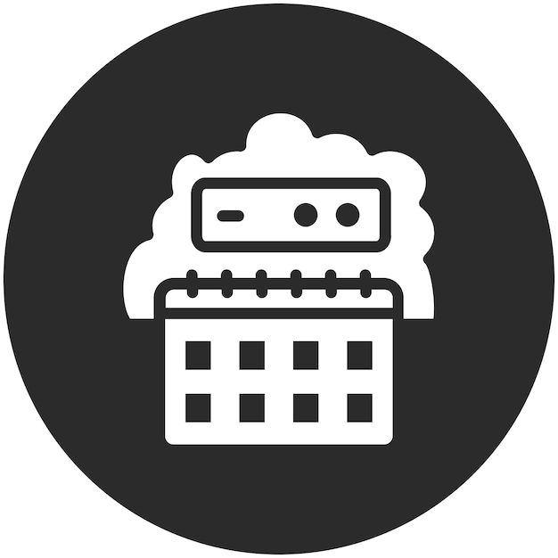 Ilustración del icono vectorial del calendario en la nube del conjunto de iconos de Cloud Computing