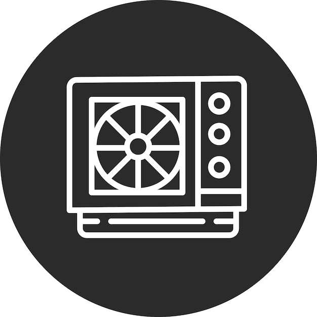 Ilustración del icono vectorial del calentador de aire del conjunto de iconos de energía renovable