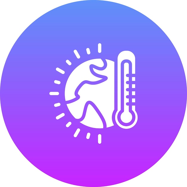 Ilustración del icono vectorial del calentamiento global del conjunto de iconos de ecología