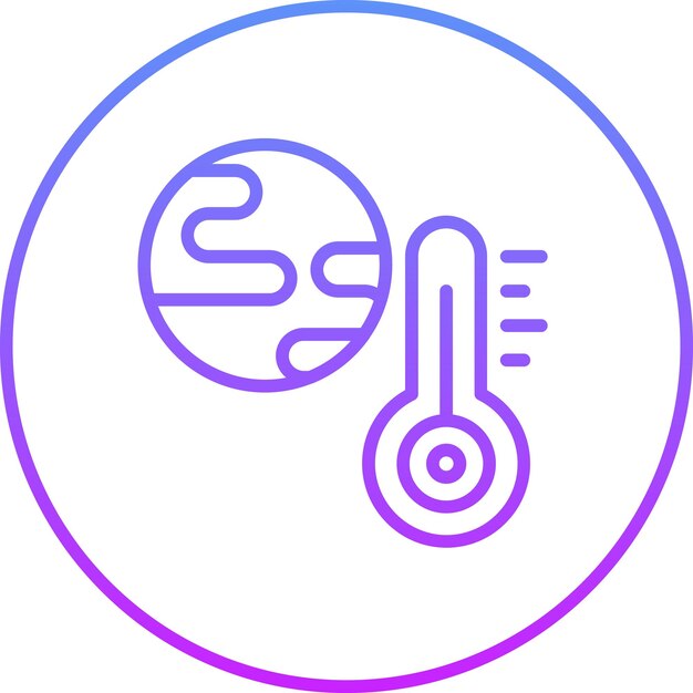 Ilustración del icono vectorial del calentamiento global del conjunto de iconos de energía renovable